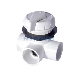 Top Access Divert Valve 1" Horizontal 2 Port - White - Notched