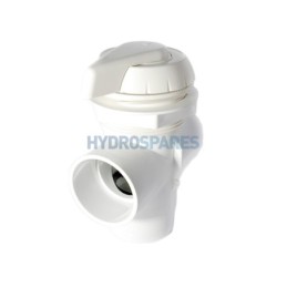 Top Access Divert Valve 2" Vertical 2 Port - White - Notched