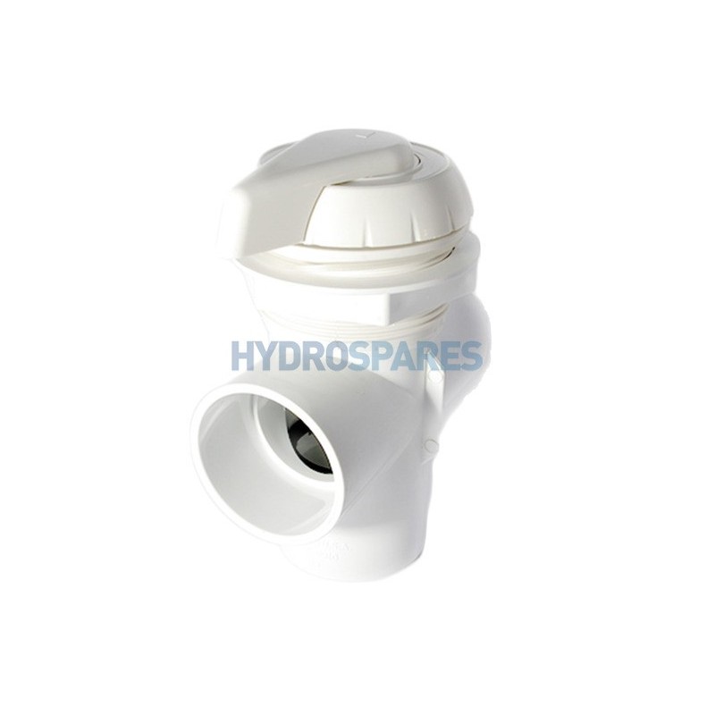 Top Access Divert Valve 2" Vertical 2 Port - White - Notched