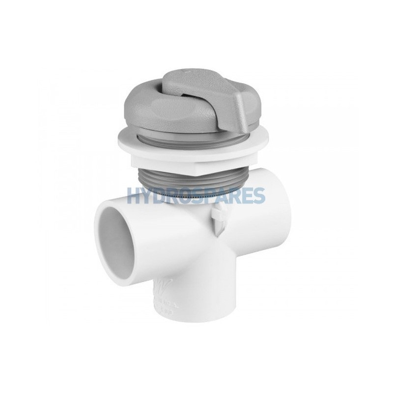 Top Access Divert Valve 1" Vertical 2 Port - Grey - Textured - 5 point scollop