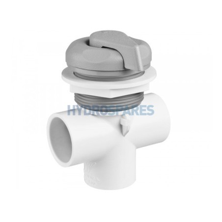 Top Access Divert Valve 1" Vertical 2 Port - Grey - Textured - 5 point scollop