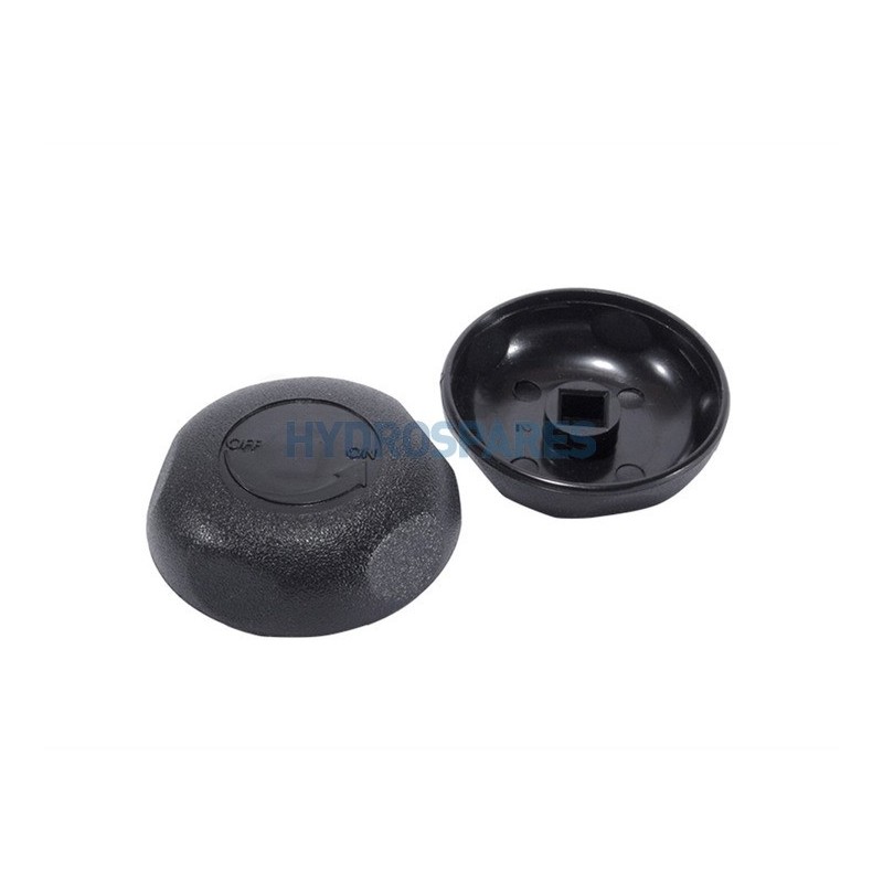 On/Off Turn Valve 1" Cap Black - Textured