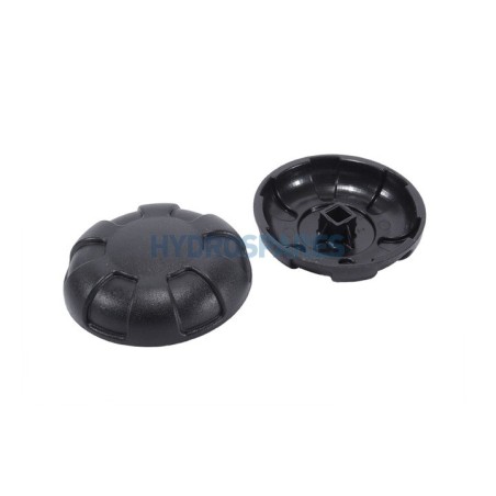 On/Off Turn Valve 1" Cap Black - 6 Spoke