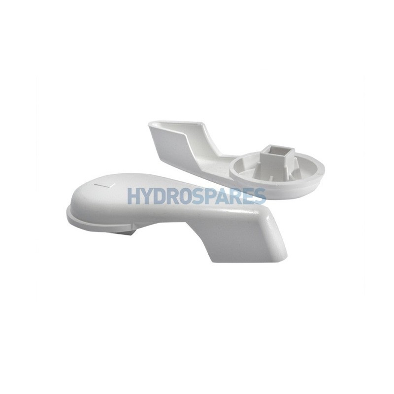 Top Access Control Valve 2" Handle White - Notched