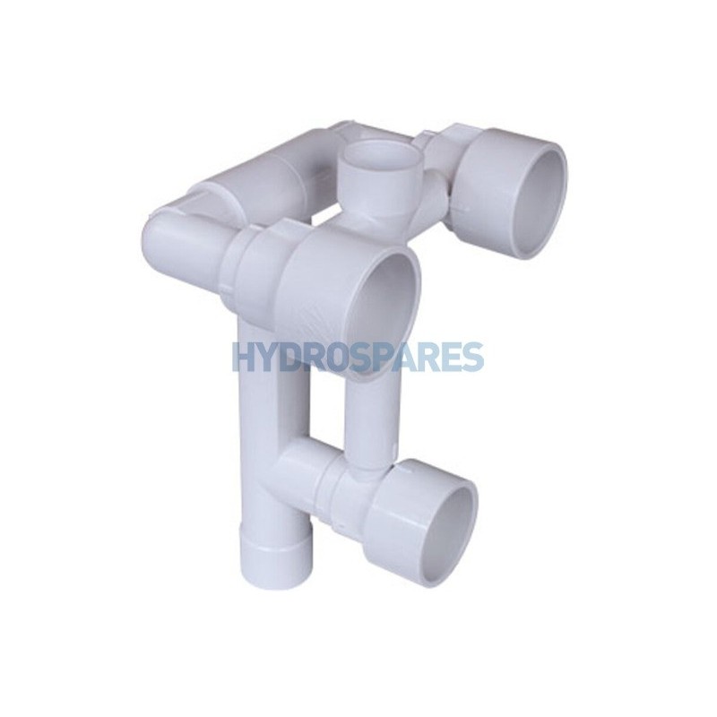 Gunite - 3 Jet Manifold 7" Deep (Thread IN)  Use with Poly & Storm Gunite Jets