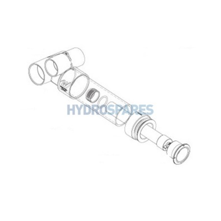 Gunite Mini Storm - Jet Assembly Stacked (Thread IN)  2" Soc Water x 1.5" Soc Air (Threaded Ring & Niche)