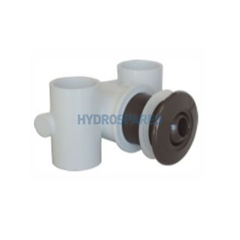 Hydro-Jet Body Assembly - Brown 1.5" Air & Water - Clear PVC