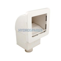 Square Spa Skimmer - Flow Control With Trim Plate White 1.5"S x 2" SP - White