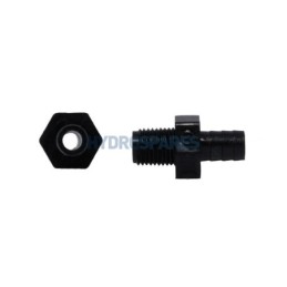 Drain Plug - Barb Adaptor (Air Bleed Valve for Pumps) 3/8" barb x 1/4"MPT (NPT)