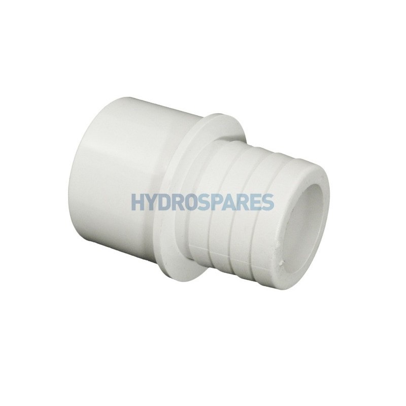 Adaptor - Plain x Ribbed Barb  IMP White 1" Spig x 1" Rib Barb PVC