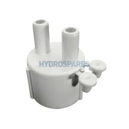 Manifold End Cap - 1.0" - 2 Barb (With Plugs) 3/8" Smo Barb - Socket