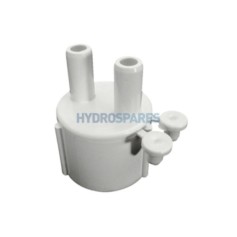 Manifold End Cap - 1.0" - 2 Barb (With Plugs) 3/8" Smo Barb - Socket