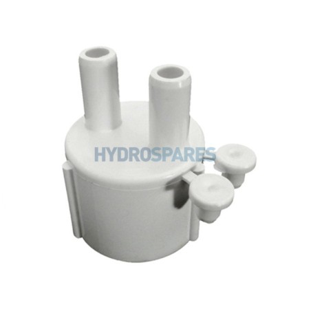 Manifold End Cap - 1.0" - 2 Barb (With Plugs) 3/8" Smo Barb - Socket