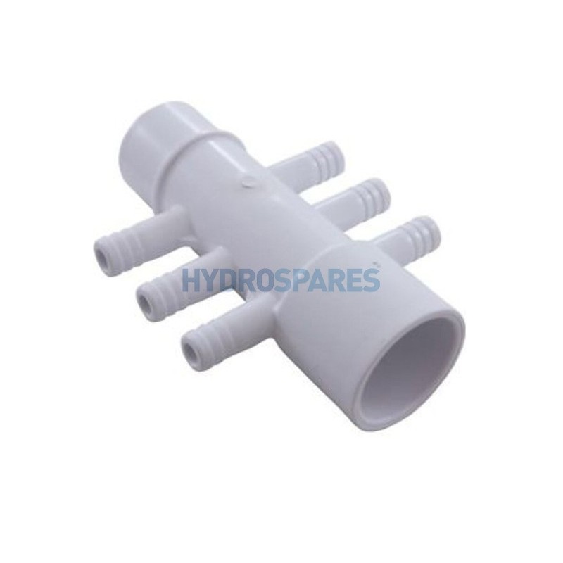 Manifold - 1.0" - 6 Barb 3/8" Rib Barb - Socket x Spig