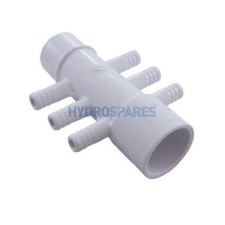 Manifold - 1.0" - 6 Barb 3/8" Rib Barb - Socket x Spig