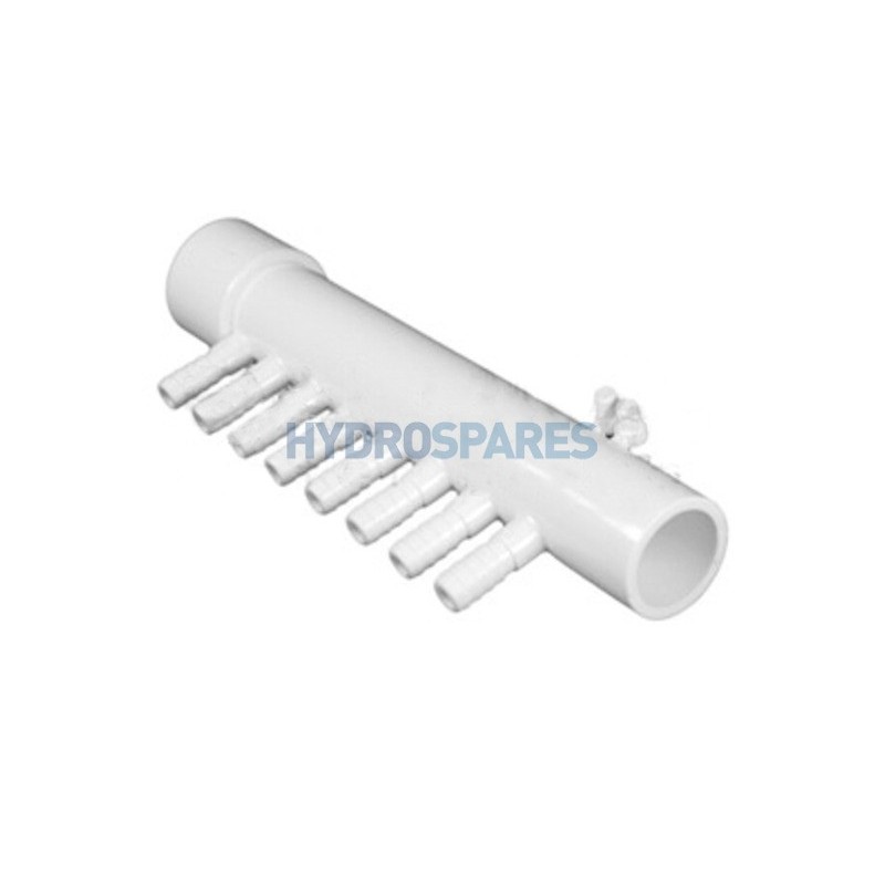 Manifold - 1.0" - 8 Barb 3/8" Rib Barb - Socket x Spig