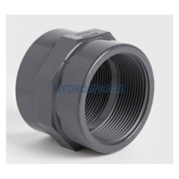 U-PVC THREADED SOCKET 1.25'' Grey 1.25'' threaded both ends