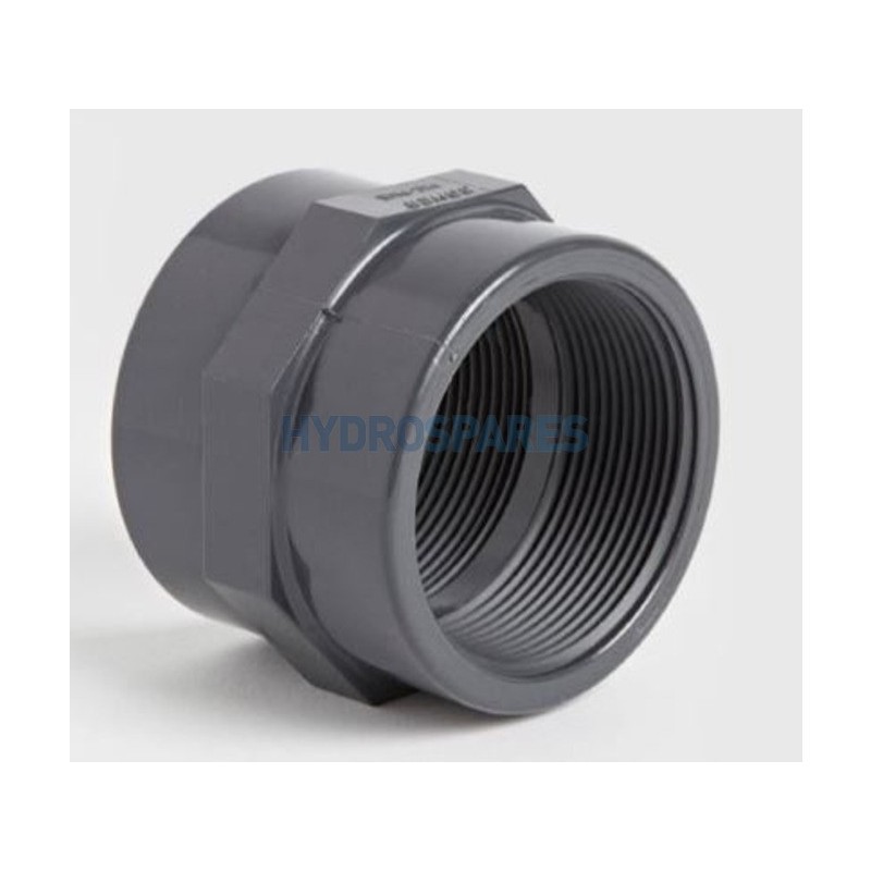 U-PVC THREADED SOCKET 1.25'' Grey 1.25'' threaded both ends