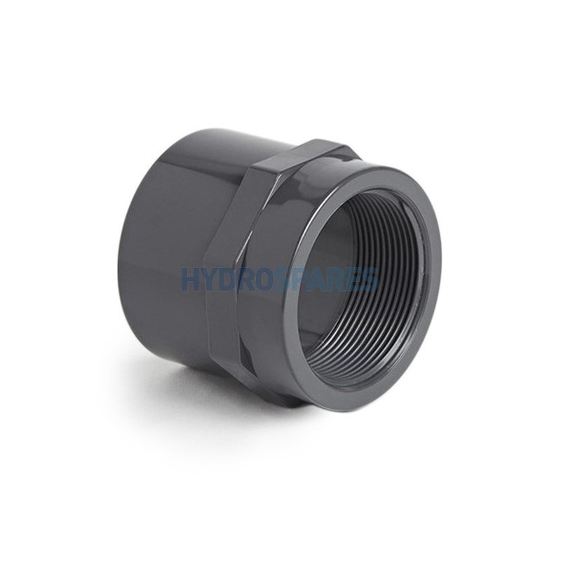 Adaptor - Plain x Threaded  MET  Grey 50mm Soc x 1.5" BSP Soc PVC