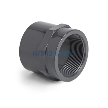 Adaptor - Plain x Threaded  MET  Grey 50mm Soc x 1.5" BSP Soc PVC