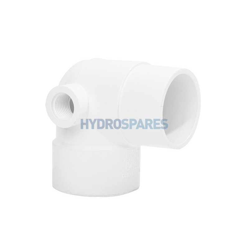 Elbow - 90° Street Equal + Air Relief  IMP White 2" FxM x 0.50" FPT PVC