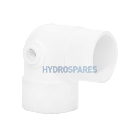 Elbow - 90° Street + Air Relief  IMP White, 2" PVC FxM x 3/8"FPT