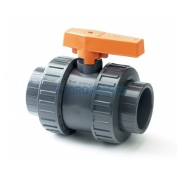 Ball Valve (IMP) Double Union - 1.0" Soc x Soc Grey PVC