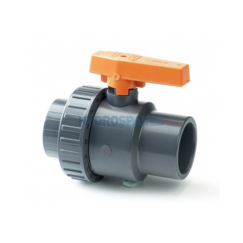 Ball Valve (MET) Single Union - 32mm Soc x Soc Grey PVC