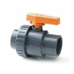 Ball Valve (IMP) Single Union - 1.5" Soc x Soc Grey PVC