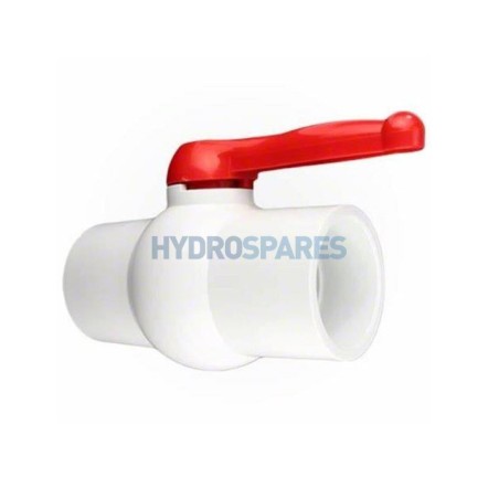 Ball Valve (IMP) - 2.5" Soc x Soc PVC Red Handle