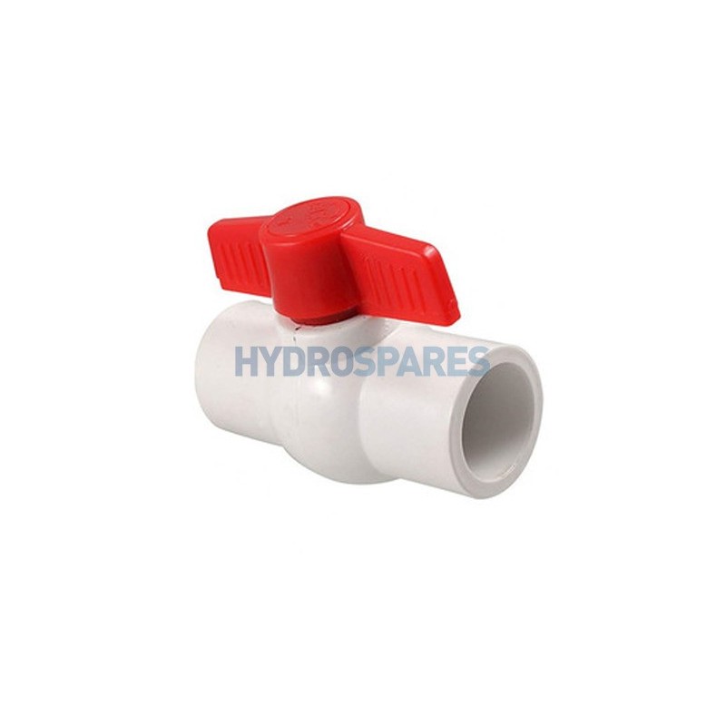 Ball Valve (IMP) - 2.0" Soc x Soc PVC Red Handle