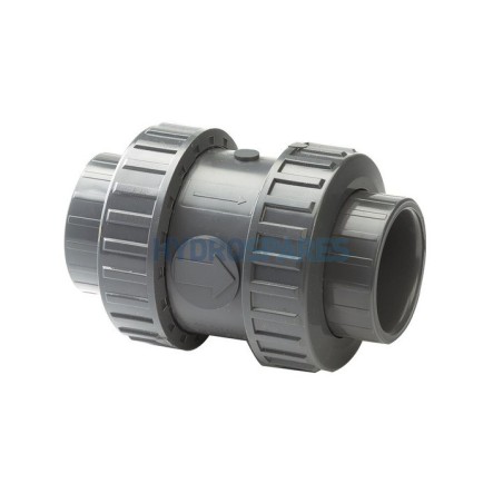 Non Return Valve - Double Union PVC  2.00" (F) Grey